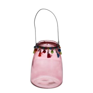 VACCHETTI - LANTERNA VETRO ROSA TONDO