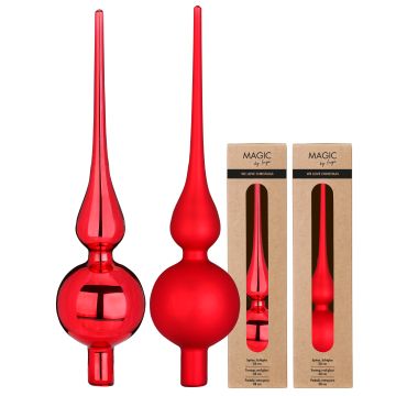 INGES'S CHRISTMAS - PUNTALE PER ALBERO ROSSO IN VETRO 28 CM PREZZO CADUNO INDICARE IL MODELLO