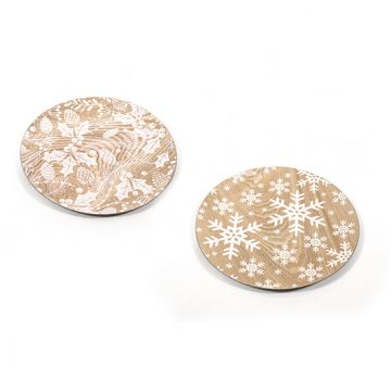 MERCURY - SOTTOPIATTO WOOD DECORATO BIANCO PREZZO CADUNO INDICARE PREFERENZA