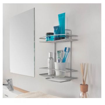 METALTEX - MENSOLA RETTANGOLARE BAGNO 2 PIANI ONDA PT