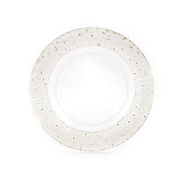 MERCURY - SOTTOPIATTO TRASPARENTE DECORATO CON MOTIVO ORO IN PLASTICA D33X1H CM