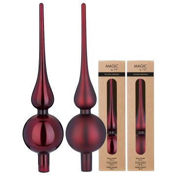INGES'S CHRISTMAS - PUNTALE PER ALBERO BORDEAUX IN VETRO 28 CM PREZZO CADUNO INDICARE IL MODELLO