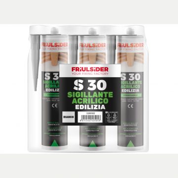 FRIULSIDER - KIT 3 CARTUCCE S3001 SIGILLANTE ACRILICO BIANCO