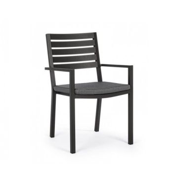 SEDIA DA ESTERNO CON BRACIOLI HELINA ANTRACITE LH32