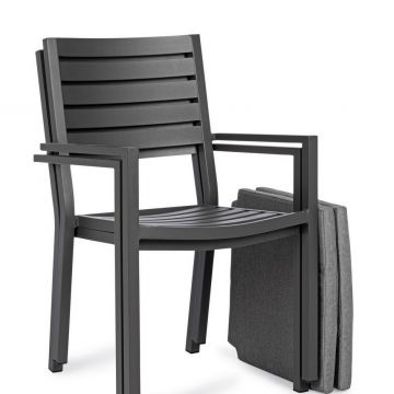 BIZZOTTO - SEDIA DA ESTERNO CON BRACIOLI HELINA ANTRACITE LH32