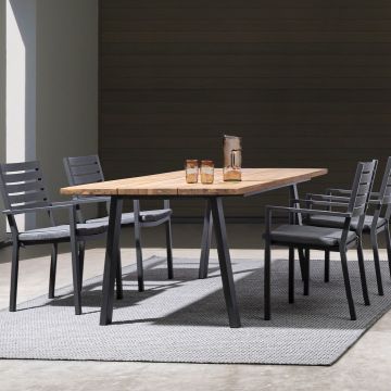 BIZZOTTO - SEDIA DA ESTERNO CON BRACIOLI HELINA ANTRACITE LH32