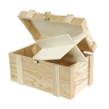 VACCHETTI - CASSETTA PORTABOTTIGLIE 2+2 PINO NAT LIST 37X21X19H CM