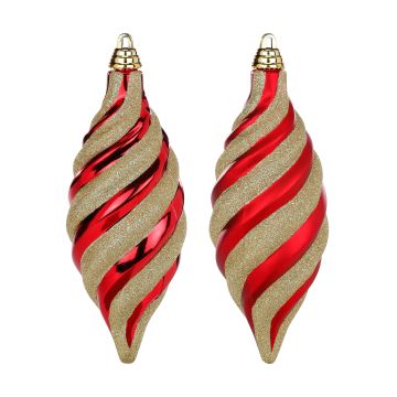 INGES'S CHRISTMAS - PALLINA DI NATALE ALLUNGATA ROSSO ORO OPACO O LUCIDO PREZZO CAD UNA