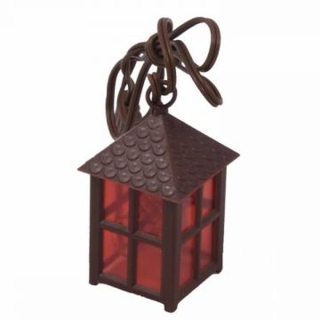 LAMPIONE PLASTICA LUCE ROSSA BERTONI PER PRESEPE E MODELLISMO 3,5V 2,5×2,5×5,5CM