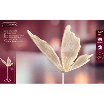 KAEMINGK - FARFALLA LED BIANCO CALDO IN TESSUTO SOLO PER INTERNO 93X100X195H CM