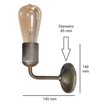 MORETTI LUCE S.N.C. - APPLIQUE DA PARETE IN OTTONE ANTICATO 1XE27 SERIE LUMEN MORETTI
