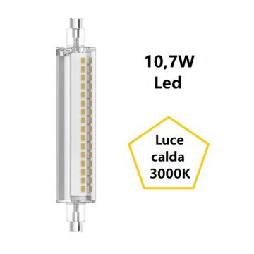 R7S LAMPADINA LINEARE A LED 10,7W LUCE CALDA 3000K BOT LIGHTING R7S LAMPADINA LINEARE A LED 10,7W LUCE CALDA 3000K BOT LIGHTING