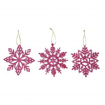 GIOCOPLAST NATALE - ADDOBBO FIOCCO GLITTER MAGENTA 10 CM PREZZO CAD UNO INDICARE LA PREFERENZA