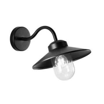FAN EUROPE - APPLIQUE DA PARETE PER ESTERNO NERA 1XE27 DOWN CON INCLINAZIONE 30° ASSISI FAN
