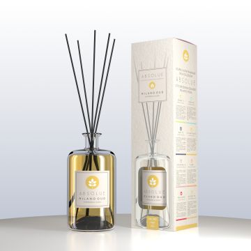 DIFFUSORE CON BASTONCINI ABSOLUTE MILANO OUD ZAFFERANO E CUOIO 1 LITRO