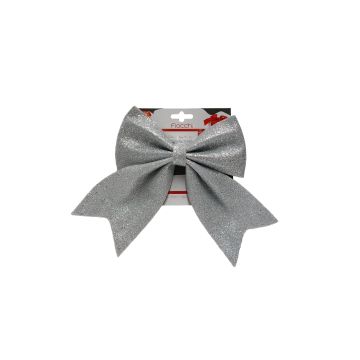 DUE ESSE CHRISTMAS - FIOCCO GLITTERATO SPUGNA CM 20X26 SILVER