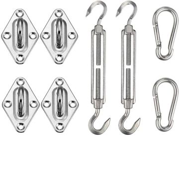 KIT FISSAGGIO TENDA VELA ACCIAIO PER ESTERNO UNIVERSALE PER VELE OMBREGGIANTI