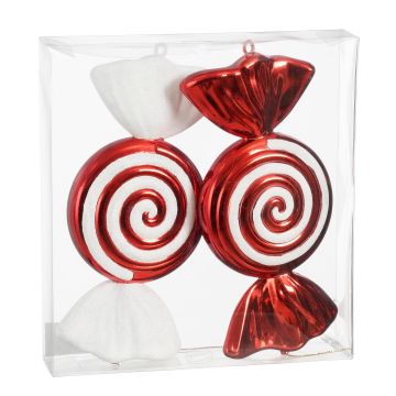 EDELMAN - DECORAZIONE NATALIZIA CARAMELLE PZ2 ROSSO E BIANCO 15X6X32CM EDELMAN