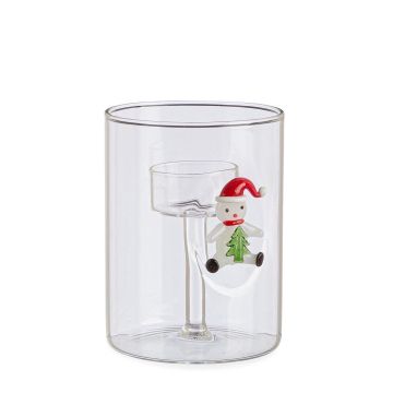 PORTACANDELA DI NATALE CON PUPAZZO VETRO BIZZOTTO LAVISH D9X12H PORTACANDELA DI NATALE CON PUPAZZO VETRO BIZZOTTO LAVISH D9X12H