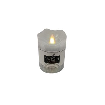 GIOCOPLAST NATALE - CANDELA LED WISH CANDLE H.10 D.7,5 SILVER
