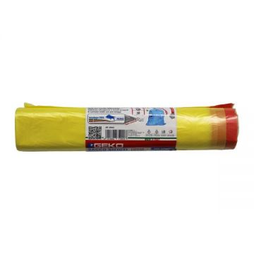 SACCO RIFIUTI GIALLO TRASPARENTE 72X110 CON MANIGLIE 35 MICRON 10PZ