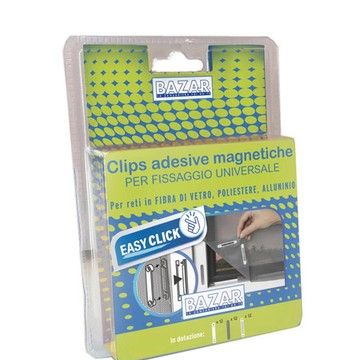 CLIPS ADESIVE MAGNETICHE 12 PEZZI PER RETE FIBRA DI VETRO POLIESTERE E ALLUMINIO CLIPS ADESIVE MAGNETICHE 12 PEZZI PER RETE FIBRA DI VETRO POLIESTERE E ALLUMINIO