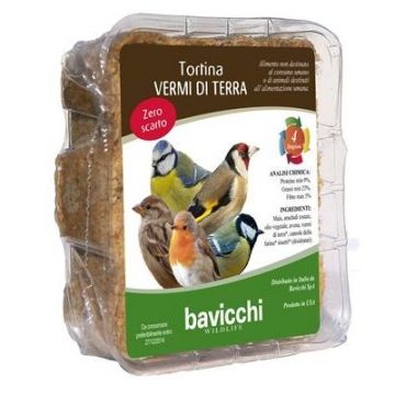 TORTINA LOMBRICHI PER UCCELLI SELVATICI DA 315G DI BAVICCHI TORTINA LOMBRICHI PER UCCELLI SELVATICI DA 315G DI BAVICCHI