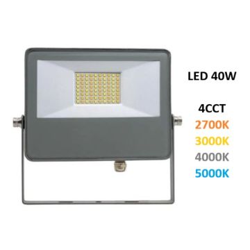 BENEITO FAURE - FARO PROIETTORE PER ESTERNO A LED 40W SWITCH 4CCT GRIGIO SKY BENEITO