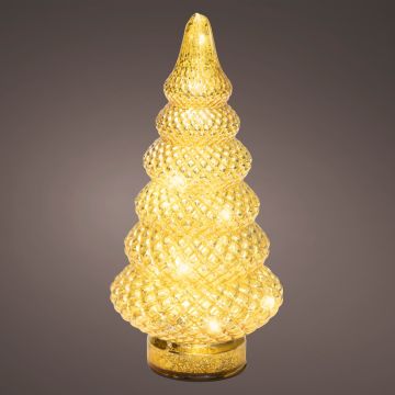 MICRO LED ALBERO VETRO ORO LUCE CALDA DECORAZIONE NATALIZIA D12CM H25,5M MICRO LED ALBERO VETRO ORO LUCE CALDA DECORAZIONE NATALIZIA D12CM H25,5M