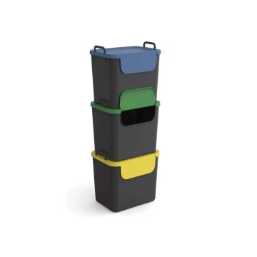 ROTHO - SET 3 PATTUMIERE RACCOLTA DIFFERENZIATA 30LT