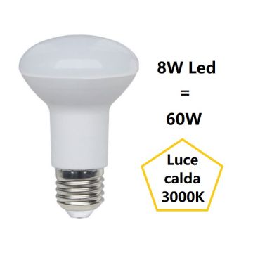 LAMPADINA REFLECTOR R63 A LED 8W LUCE CALDA 3000K 806 LUMEN E27 BOT LIGHTING LAMPADINA REFLECTOR R63 A LED 8W LUCE CALDA 3000K 806 LUMEN E27 BOT LIGHTING
