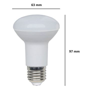 BOT LIGHTING S.R.L. - LAMPADINA REFLECTOR R63 A LED 8W LUCE CALDA 3000K 806 LUMEN E27 BOT LIGHTING
