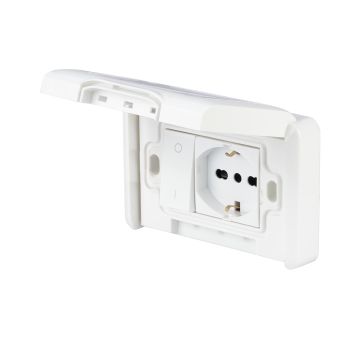 PLACCA PREMONTATA CON PRESA TRIVALENTE 10-16A E INTERRUTTORE BIPOLARE16A PLACCA PREMONTATA CON PRESA TRIVALENTE 10-16A E INTERRUTTORE BIPOLARE16A