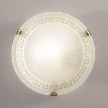 FAN EUROPE - PLAFONIERA DA SOFFITTO IN VETRO AMBRATO DIAMETRO 4O CM 2XE27 TRECENTO FAN