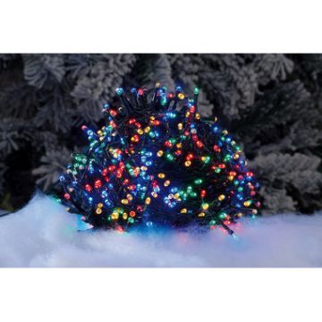 LUCI DI NATALE 400 LED MULTICOLORE CAVO SCURO 8 M USO INTERNO E ESTERNO