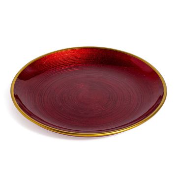 PIATTO PIANO ROSSO E ORO IN CERAMICA SMALTATA DIAMETRO 21CM DI MERCURY PIATTO PIANO ROSSO E ORO IN CERAMICA SMALTATA DIAMETRO 21CM DI MERCURY