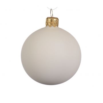 PALLINA VETRO BIANCO LANA D 8 CM