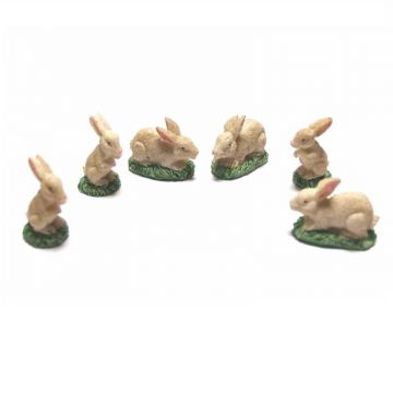 BERTONI - CONIGLI PRESEPE MODELLISMO BERTONI RESINA 6 PEZZI 3,5X3,5 CM