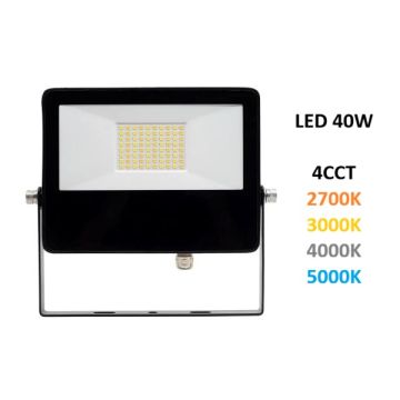 BENEITO FAURE - FARO PROIETTORE PER ESTERNO A LED 40W SWITCH 4CCT NERO SKY BENEITO
