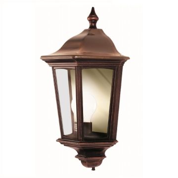 MORETTI LUCE S.N.C. - APPLIQUE DA PARETE MEZZA LANTERNA NERO-RAMATO DA ESTERNO 1XE27 SERIE RIO MORETTI