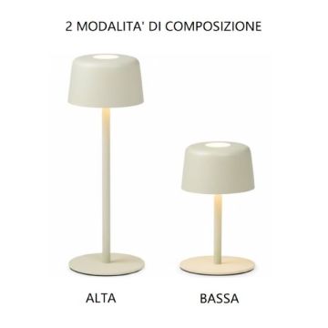 ZAFFERANO - LAMPADA DA TAVOLO RICARICABILE SALVIA 2W 2700K 144LM IP44 1+1 ZAFFERANO AILATI
