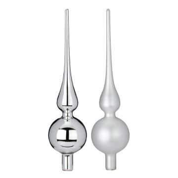 INGES'S CHRISTMAS - PUNTALE PER ALBERO FROSTY SILVER VETRO 28 CM PREZZO CADUNO INDICARE IL MODELLO