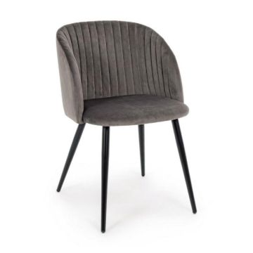 SEDIA QUEEN VELVET GRIGIO CADETTO DI BIZZOTTO