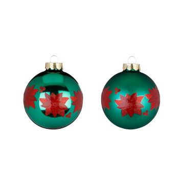 INGES'S CHRISTMAS - PALLINA IN VETRO VERDE FORESTA CON STELLA DI NATALE PREZZO CAD UNO