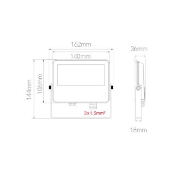 BENEITO FAURE - FARO PROIETTORE PER ESTERNO A LED 20W SWITCH 4CCT NERO SKY BENEITO