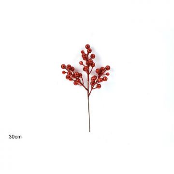 SPILLONE BACCHE GLITTERATE ROSSO 30 CM SPILLONE BACCHE GLITTERATE ROSSO 30 CM