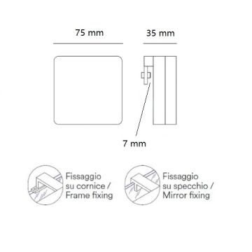 FAN EUROPE - APPLIQUE DA SPECCHIO QUADRATA A LED 4W FINITURA CROMO DIVA FAN