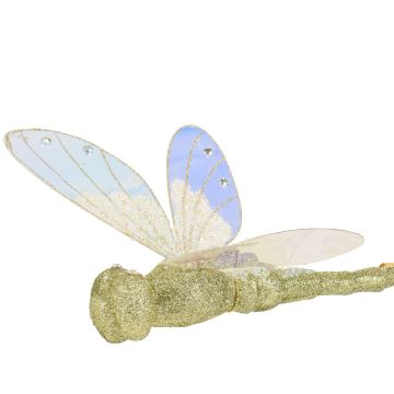 KAEMINGK - LIBELLULA GLITTER ORO GLITTER CLIP 8X38X42 CM