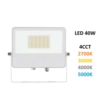 BENEITO FAURE - FARO PROIETTORE PER ESTERNO A LED 40W SWITCH 4CCT BIANCO SKY BENEITO