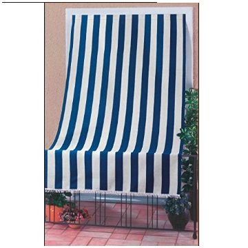 GARDEN FRIEND - TENDA DA SOLE RIGA BLU PER PORTA 140X300 CON OCCHIELLI IN METALLO